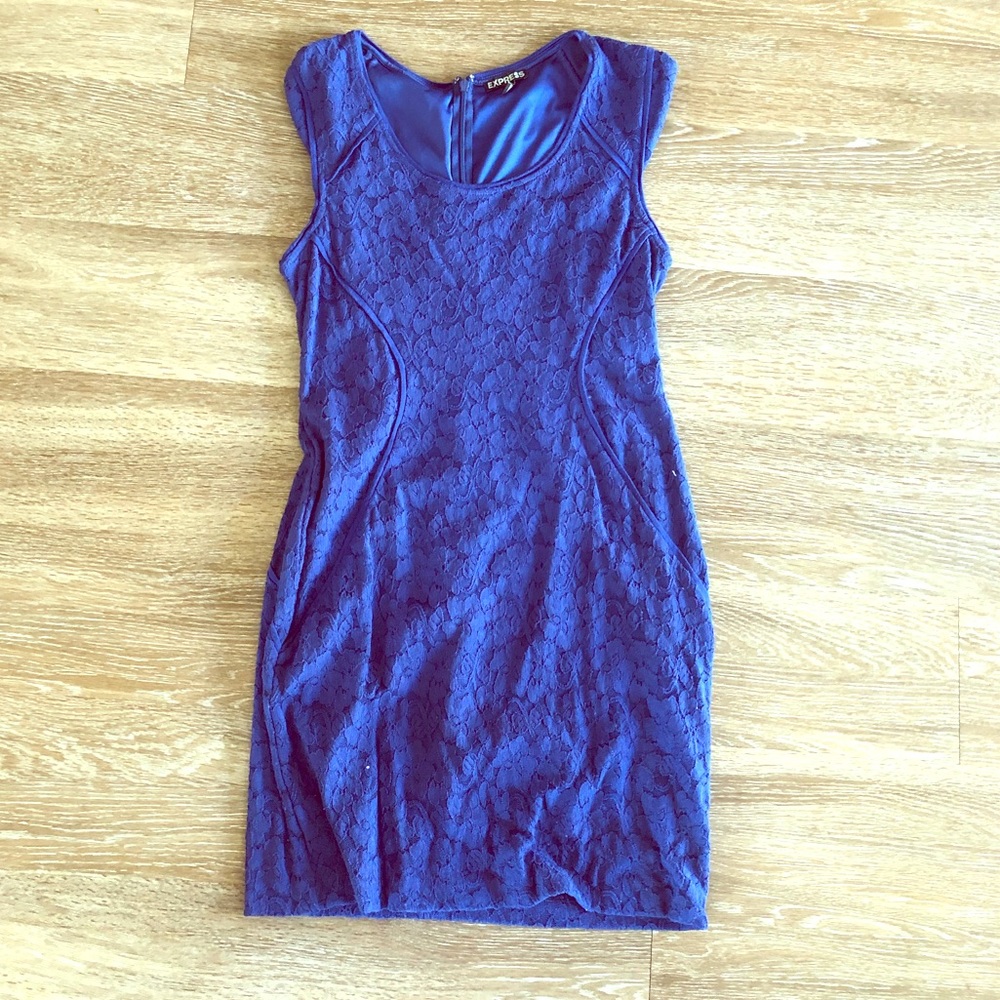 Royal blue lace detail Express dress
